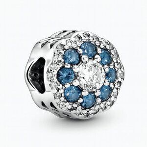 Blue Sparkle Flower Charm